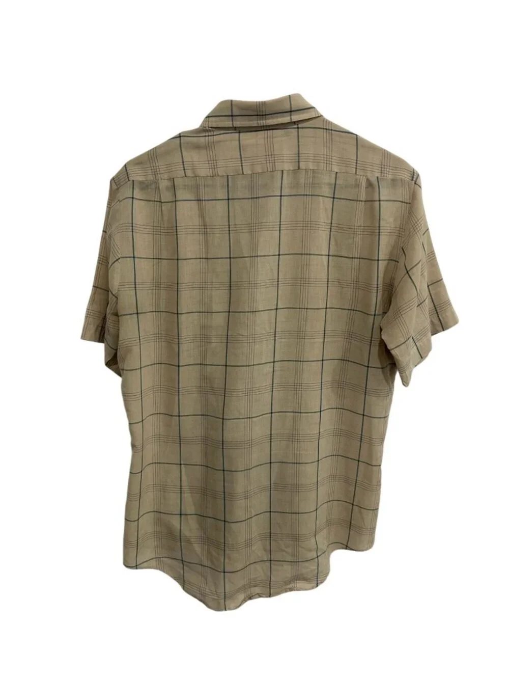 Levis Medium Mens Beige Plaid Short Sleeve Button Up Shirt Pastoral Rusticcore